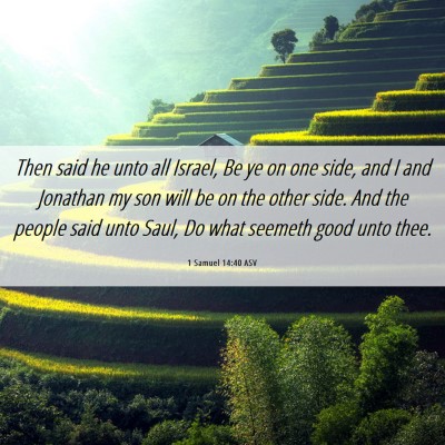Picture 06 - 1 Samuel 14:40 ASV - Then said he unto all Israel, Be ye on one side, - Bible Verse Picture