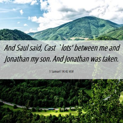 Picture 06 - 1 Samuel 14:42 ASV - And Saul said, Cast `lots' between me and - Bible Verse Picture