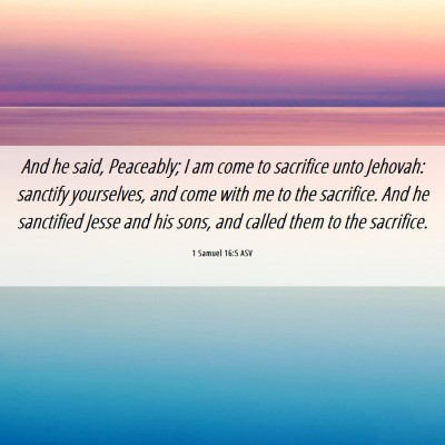 Picture 06 - 1 Samuel 16:5 ASV - And he said, Peaceably; I am come to sacrifice - Bible Verse Picture