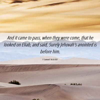 Picture 06 - 1 Samuel 16:6 ASV - And it came to pass, when they were come, that he - Bible Verse Picture