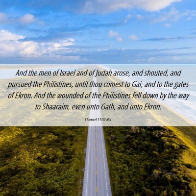 Picture 06 - 1 Samuel 17:52 ASV - And the men of Israel and of Judah arose, and - Bible Verse Picture
