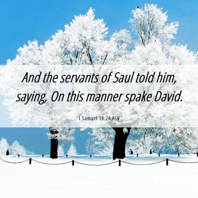Picture 06 - 1 Samuel 18:24 ASV - And the servants of Saul told him, saying, On - Bible Verse Picture