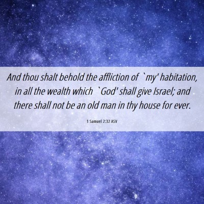Picture 06 - 1 Samuel 2:32 ASV - And thou shalt behold the affliction of `my' - Bible Verse Picture