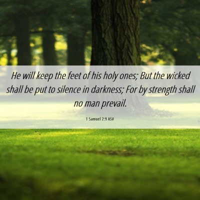 Picture 06 - 1 Samuel 2:9 ASV - He will keep the feet of his holy ones; But the - Bible Verse Picture