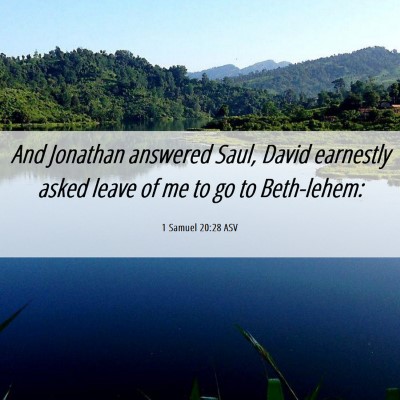 Picture 06 - 1 Samuel 20:28 ASV - And Jonathan answered Saul, David earnestly asked - Bible Verse Picture