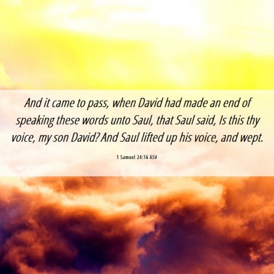 Picture 06 - 1 Samuel 24:16 ASV - And it came to pass, when David had made an end - Bible Verse Picture