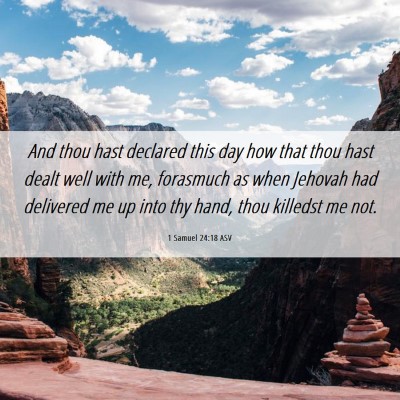 Picture 06 - 1 Samuel 24:18 ASV - And thou hast declared this day how that thou - Bible Verse Picture