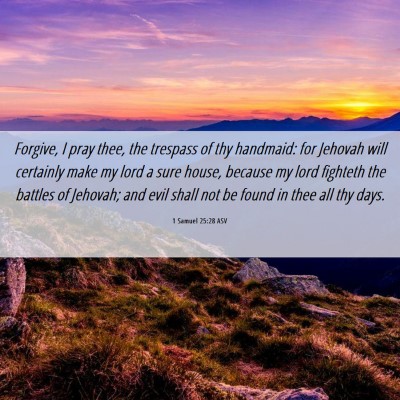 Picture 06 - 1 Samuel 25:28 ASV - Forgive, I pray thee, the trespass of thy - Bible Verse Picture