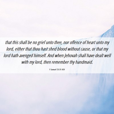 Picture 06 - 1 Samuel 25:31 ASV - that this shall be no grief unto thee, nor - Bible Verse Picture