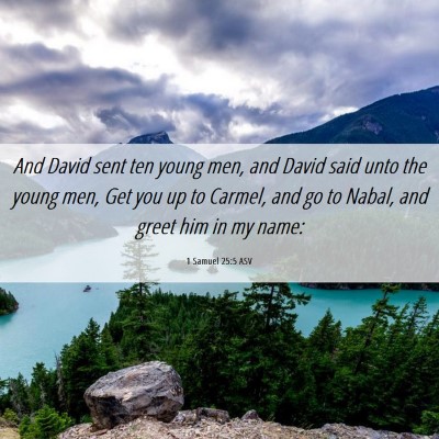 Picture 06 - 1 Samuel 25:5 ASV - And David sent ten young men, and David said unto - Bible Verse Picture