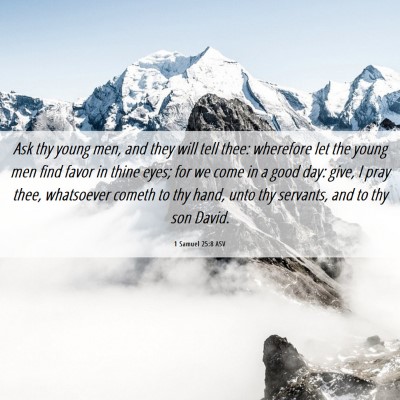 Picture 06 - 1 Samuel 25:8 ASV - Ask thy young men, and they will tell thee: - Bible Verse Picture