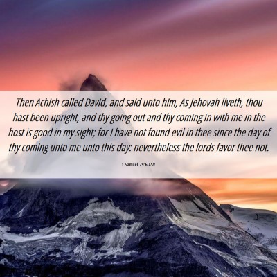 Picture 06 - 1 Samuel 29:6 ASV - Then Achish called David, and said unto him, As - Bible Verse Picture