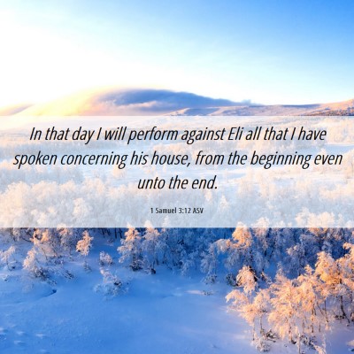 Picture 06 - 1 Samuel 3:12 ASV - In that day I will perform against Eli all that I - Bible Verse Picture