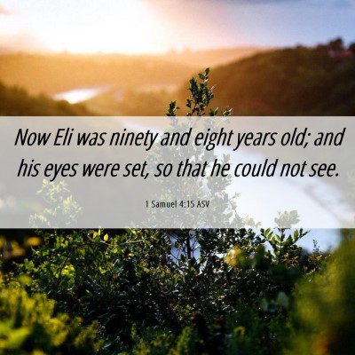 Picture 06 - 1 Samuel 4:15 ASV - Now Eli was ninety and eight years old; and his - Bible Verse Picture