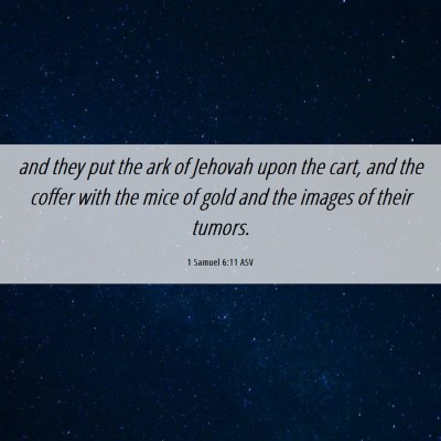 Picture 06 - 1 Samuel 6:11 ASV - and they put the ark of Jehovah upon the cart, - Bible Verse Picture