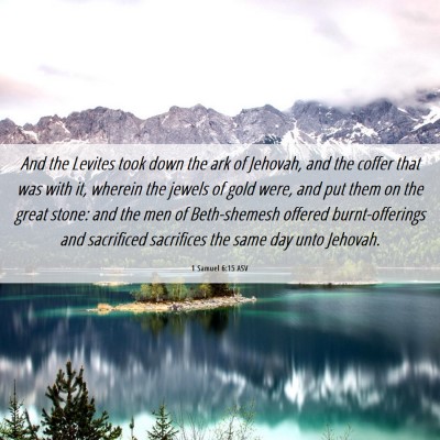 Picture 06 - 1 Samuel 6:15 ASV - And the Levites took down the ark of Jehovah, and - Bible Verse Picture