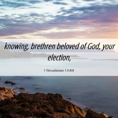 Picture 06 - 1 Thessalonians 1:4 ASV - knowing, brethren beloved of God, your - Bible Verse Picture