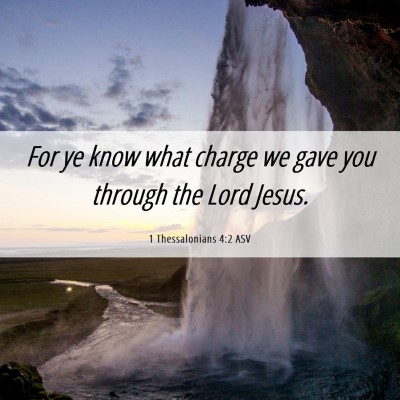 Picture 06 - 1 Thessalonians 4:2 ASV - For ye know what charge we gave you through the - Bible Verse Picture