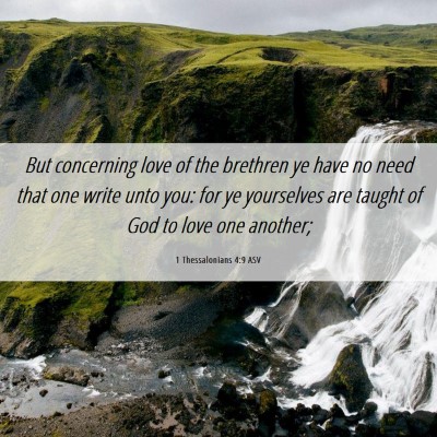 Picture 06 - 1 Thessalonians 4:9 ASV - But concerning love of the brethren ye have no - Bible Verse Picture
