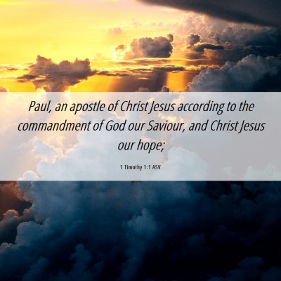 Picture 06 - 1 Timothy 1:1 ASV - Paul, an apostle of Christ Jesus according to the - Bible Verse Picture