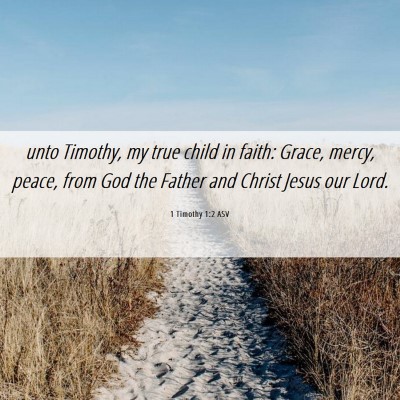 Picture 06 - 1 Timothy 1:2 ASV - unto Timothy, my true child in faith: Grace, - Bible Verse Picture