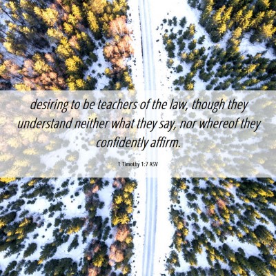 Picture 06 - 1 Timothy 1:7 ASV - desiring to be teachers of the law, though they - Bible Verse Picture