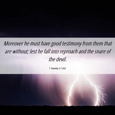 Picture 06 - 1 Timothy 3:7 ASV - Moreover he must have good testimony from them - Bible Verse Picture