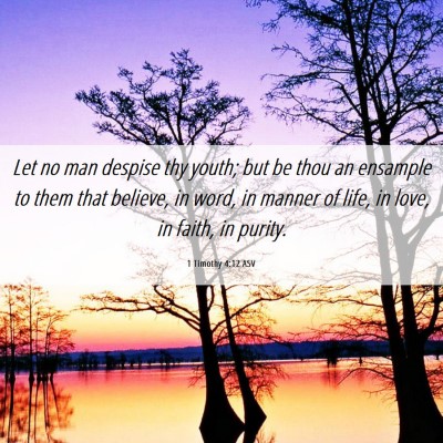 Picture 06 - 1 Timothy 4:12 ASV - Let no man despise thy youth; but be thou an - Bible Verse Picture