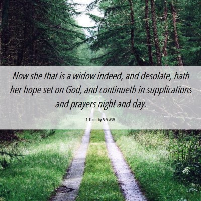 Picture 06 - 1 Timothy 5:5 ASV - Now she that is a widow indeed, and desolate, - Bible Verse Picture
