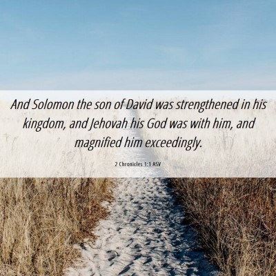 Picture 06 - 2 Chronicles 1:1 ASV - And Solomon the son of David was strengthened in - Bible Verse Picture