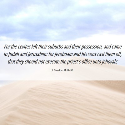 Picture 06 - 2 Chronicles 11:14 ASV - For the Levites left their suburbs and their - Bible Verse Picture