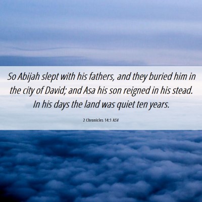 Picture 06 - 2 Chronicles 14:1 ASV - So Abijah slept with his fathers, and they buried - Bible Verse Picture
