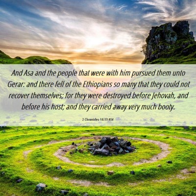 Picture 06 - 2 Chronicles 14:13 ASV - And Asa and the people that were with him pursued - Bible Verse Picture