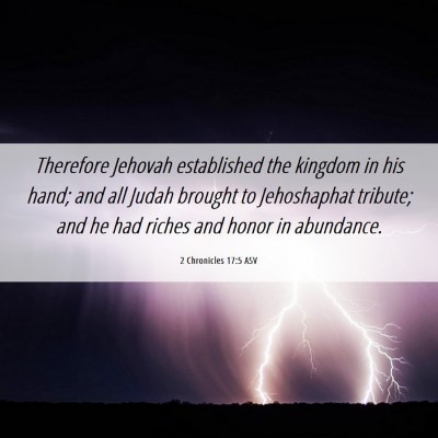Picture 06 - 2 Chronicles 17:5 ASV - Therefore Jehovah established the kingdom in his - Bible Verse Picture