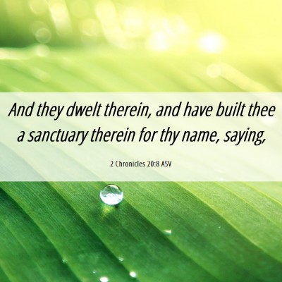Picture 06 - 2 Chronicles 20:8 ASV - And they dwelt therein, and have built thee a - Bible Verse Picture