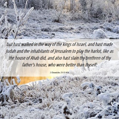 Picture 06 - 2 Chronicles 21:13 ASV - but hast walked in the way of the kings of - Bible Verse Picture