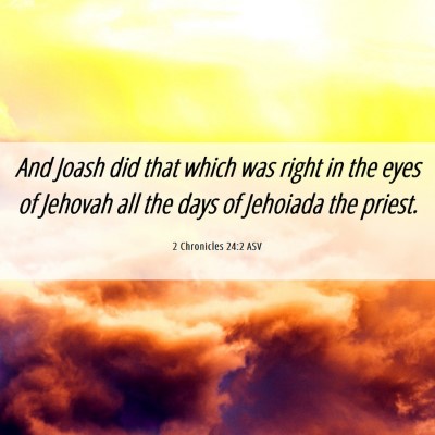 Picture 06 - 2 Chronicles 24:2 ASV - And Joash did that which was right in the eyes of - Bible Verse Picture