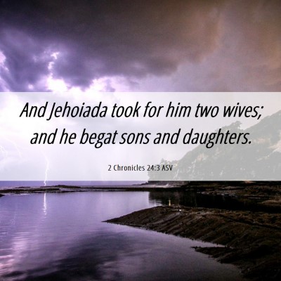 Picture 06 - 2 Chronicles 24:3 ASV - And Jehoiada took for him two wives; and he begat - Bible Verse Picture