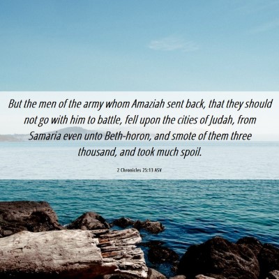 Picture 06 - 2 Chronicles 25:13 ASV - But the men of the army whom Amaziah sent back, - Bible Verse Picture