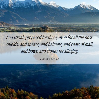 Picture 06 - 2 Chronicles 26:14 ASV - And Uzziah prepared for them, even for all the - Bible Verse Picture