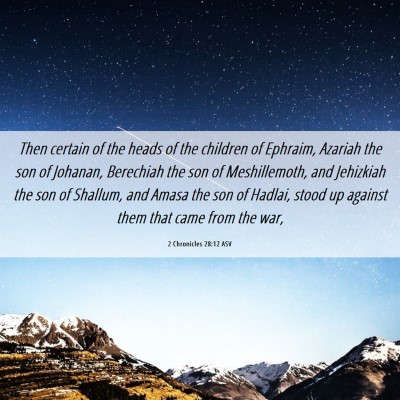 Picture 06 - 2 Chronicles 28:12 ASV - Then certain of the heads of the children of - Bible Verse Picture