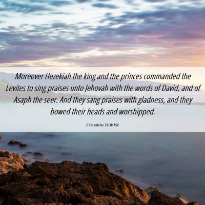 Picture 06 - 2 Chronicles 29:30 ASV - Moreover Hezekiah the king and the princes - Bible Verse Picture