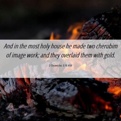 Picture 06 - 2 Chronicles 3:10 ASV - And in the most holy house he made two cherubim - Bible Verse Picture