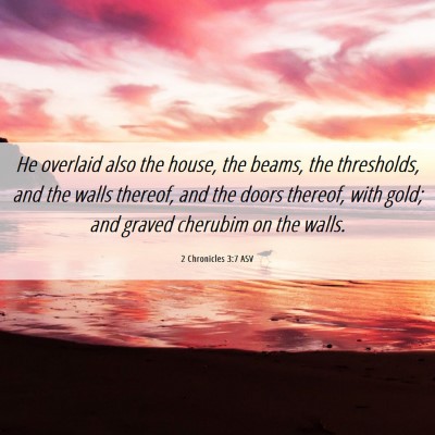Picture 06 - 2 Chronicles 3:7 ASV - He overlaid also the house, the beams, the - Bible Verse Picture