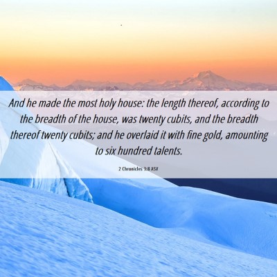 Picture 06 - 2 Chronicles 3:8 ASV - And he made the most holy house: the length - Bible Verse Picture