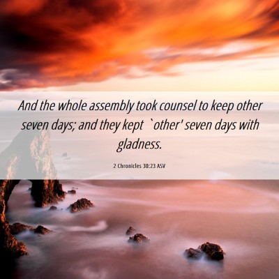 Picture 06 - 2 Chronicles 30:23 ASV - And the whole assembly took counsel to keep other - Bible Verse Picture