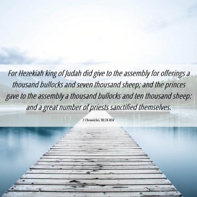 Picture 06 - 2 Chronicles 30:24 ASV - For Hezekiah king of Judah did give to the - Bible Verse Picture