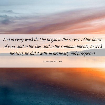 Picture 06 - 2 Chronicles 31:21 ASV - And in every work that he began in the service of - Bible Verse Picture