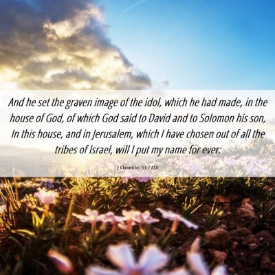 Picture 06 - 2 Chronicles 33:7 ASV - And he set the graven image of the idol, which he - Bible Verse Picture
