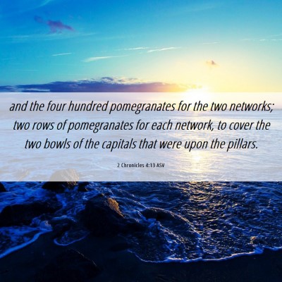 Picture 06 - 2 Chronicles 4:13 ASV - and the four hundred pomegranates for the two - Bible Verse Picture